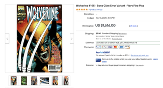 Wolverine #145 "bone claw" variant