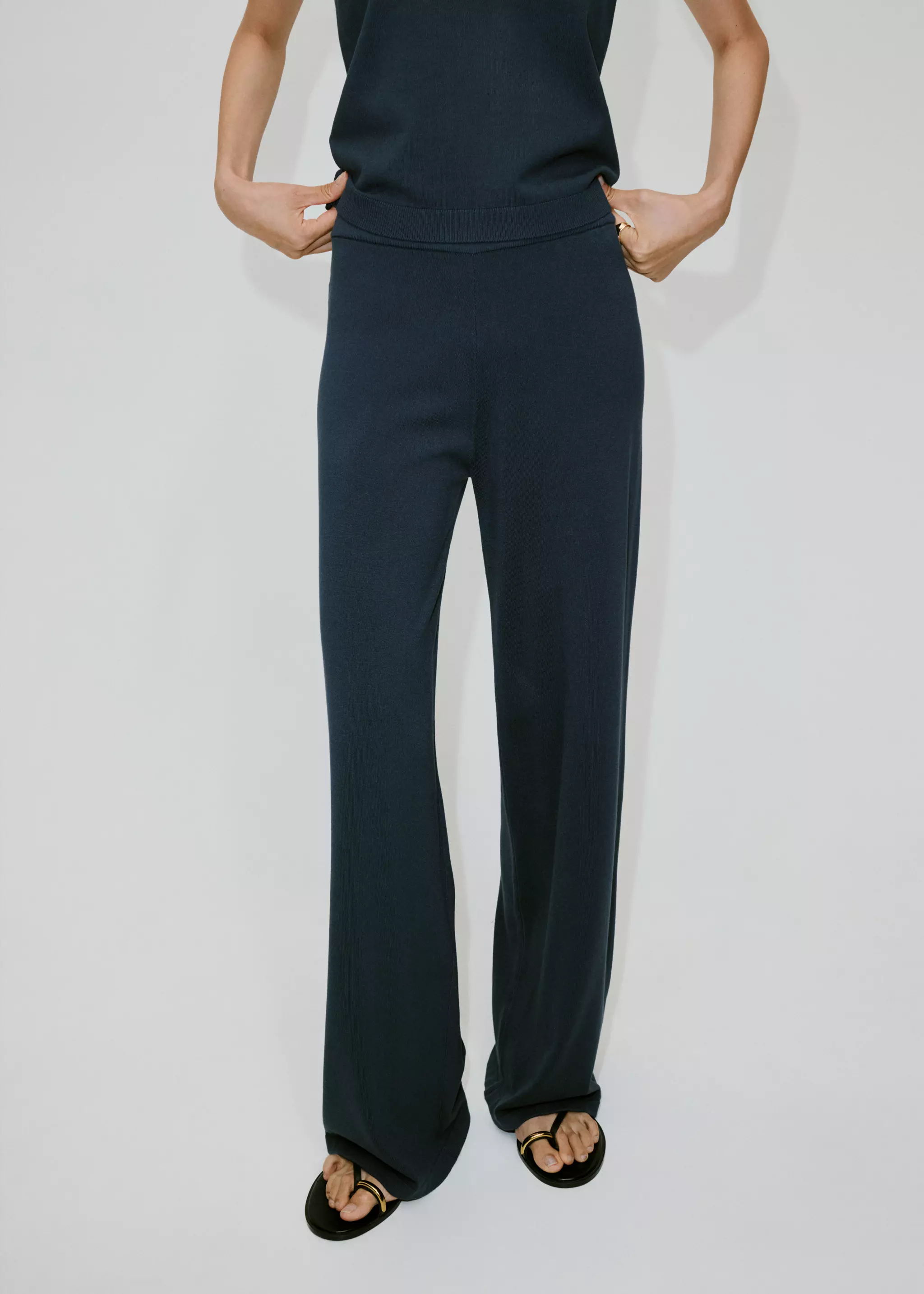 Fine-Knit Wide Leg Trousers - Women | Mango Usa