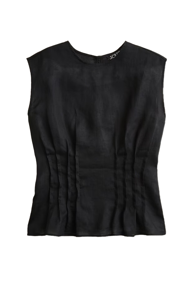 Pintuck Shell Top in Ramie