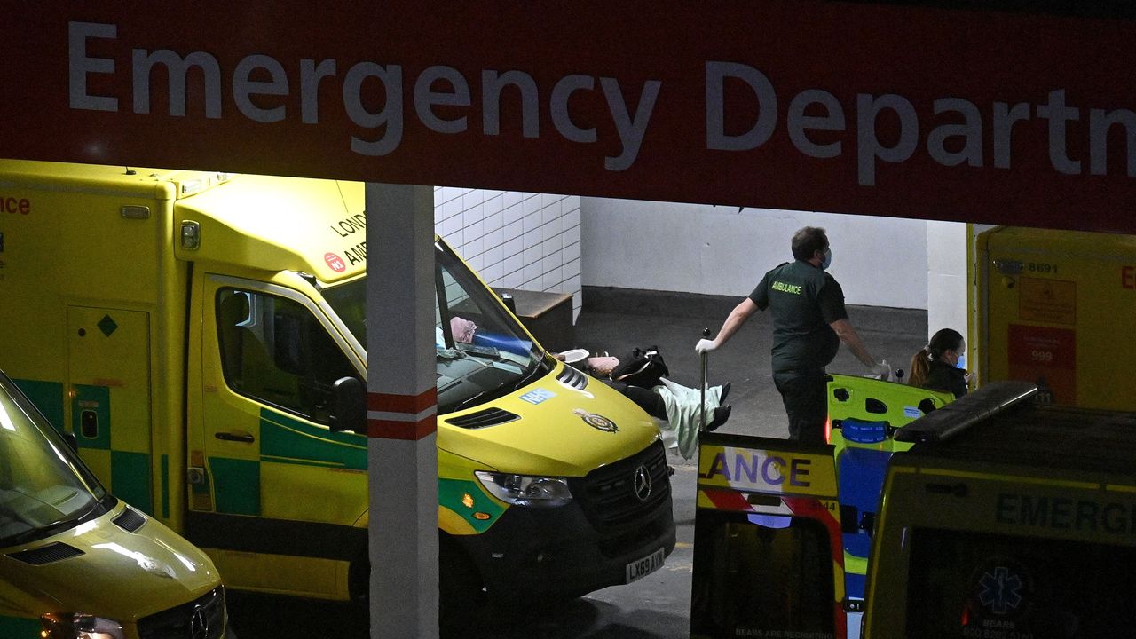 A paramedic wheels a patient into Guy&amp;#039;s and St Thomas&amp;#039; Hospital, London.