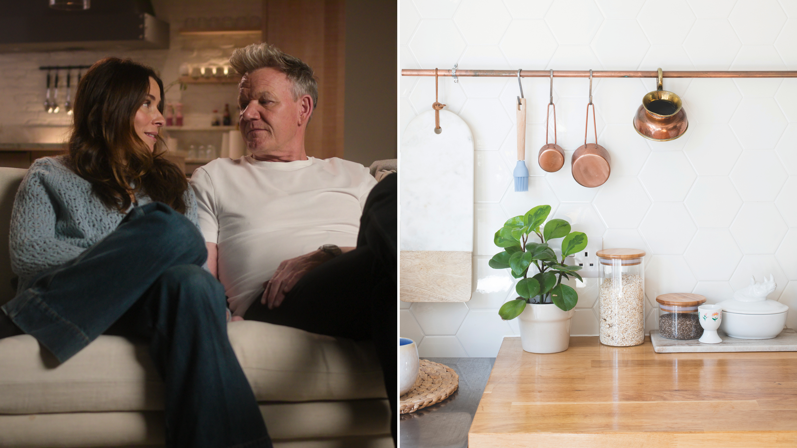 Gordon Ramsay split screen with kitchen image