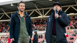 Ryan Reynolds and Rob McElhenney on the pitch in Welcome to Wrexham