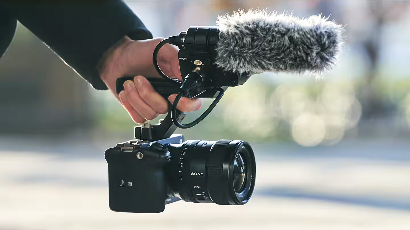 Videographer holding a Sony FX3