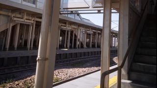 Unreal Engine 5 rendered scene of train station
