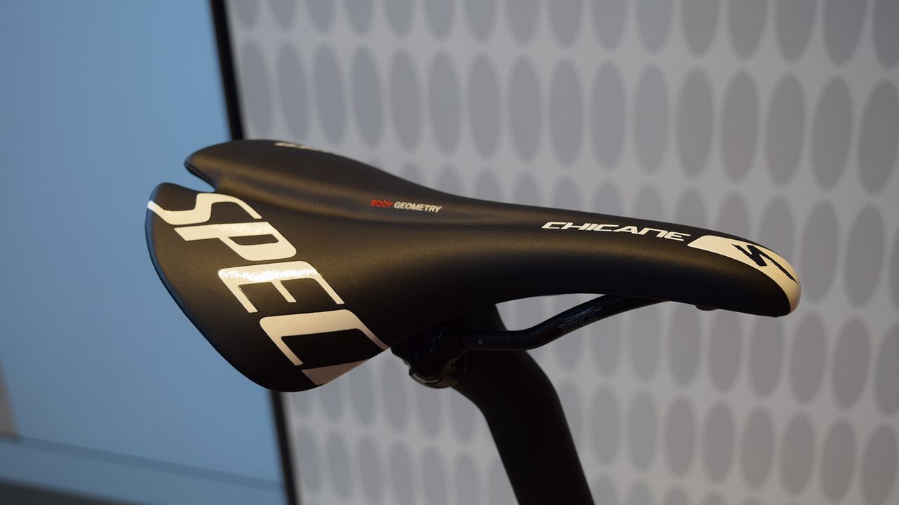 Gilbert still races and trains with a Specialized Chicane saddle