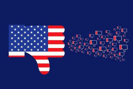 thumbs down rendering of US flag