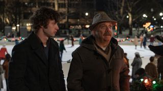 Dominic Sessa and Paul Giamatti in The Holdovers