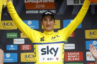 Gianni Moscon (Team Sky) moves into the overall lead at stage 4 of the Criterium du Dauphine