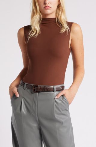 Funnel Neck Double Layer Bodysuit