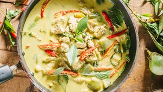 Turkey coconut curry in a bowl