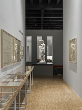 Gae Aulenti retrospective in Milan exhibition installations