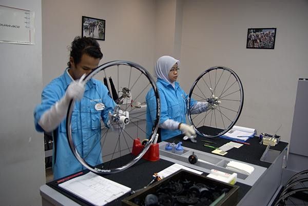 Dura-Ace wheel builders are said to be Shimano's most experienced and well-trained.