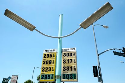 A gas price sign.