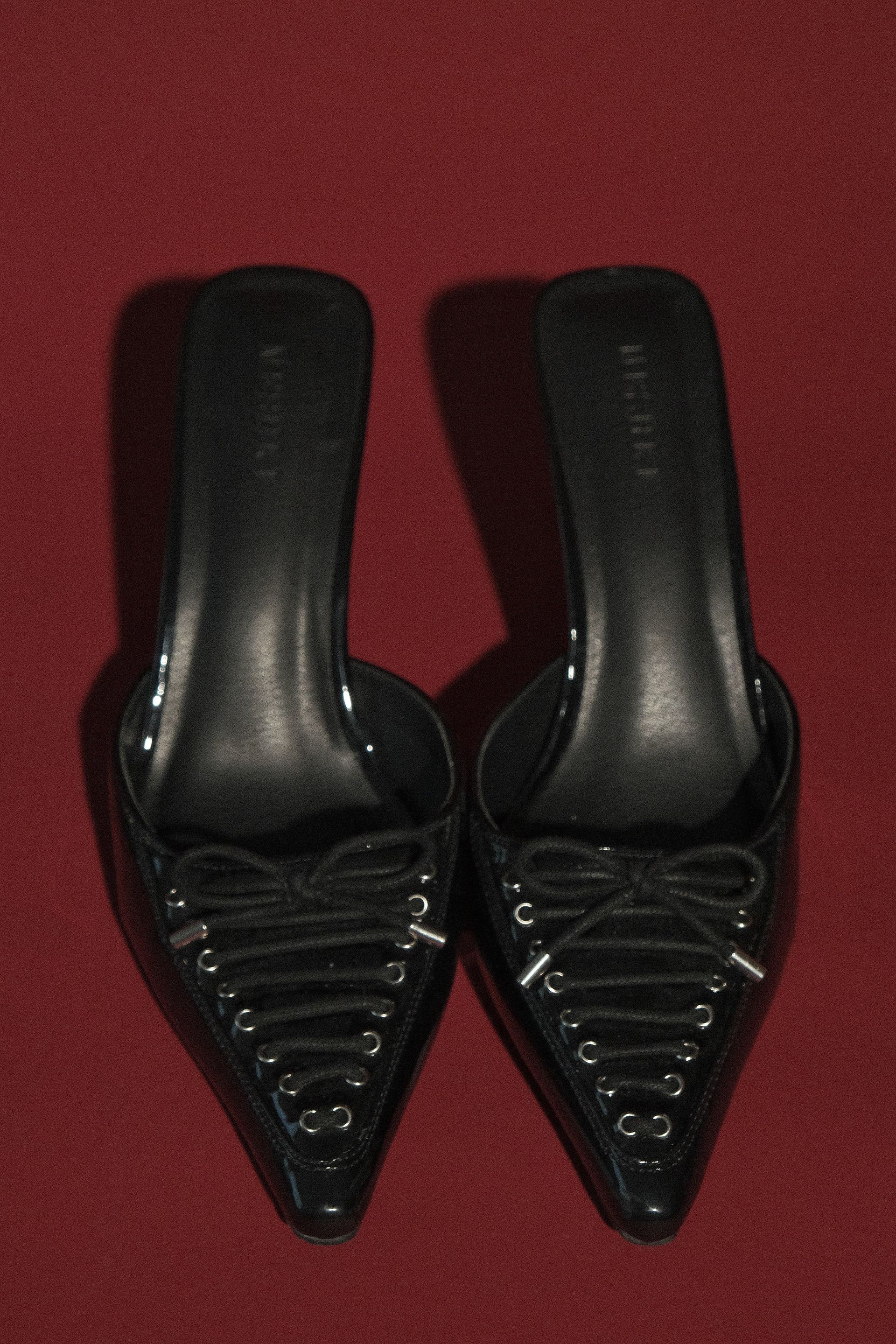 Joanne Patent Lace Up Heels - Black 35