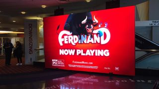 A Nanolumens dvLED display showing Ferdinand the Bull movie teaser.