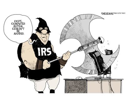 Political cartoon IRS lost emails