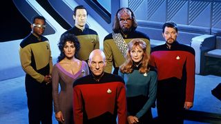 A photo of the core characters of Star Trek: The Next Generation