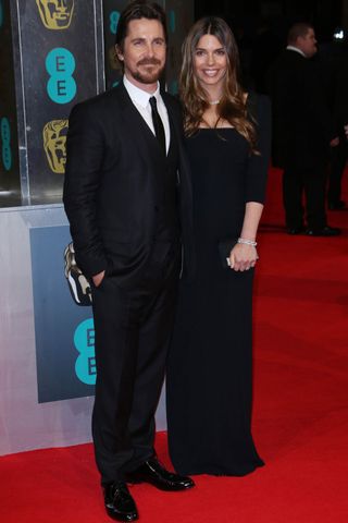 Christian Bale and wife Sibi at the BAFTAs 2014