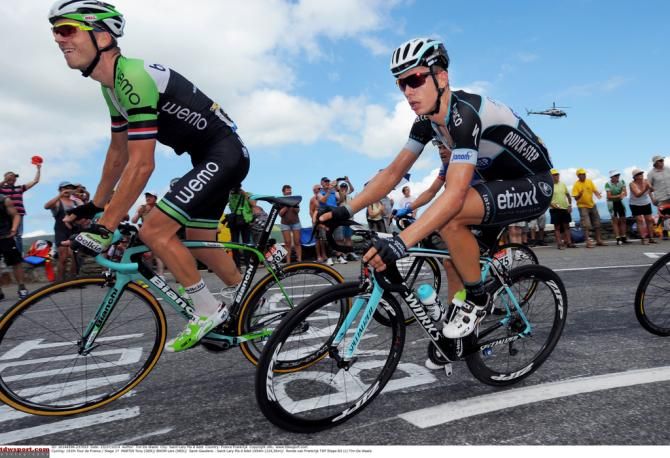 Tony Martin (Omega Pharma Quick Step) with Belkin's Lars Boom