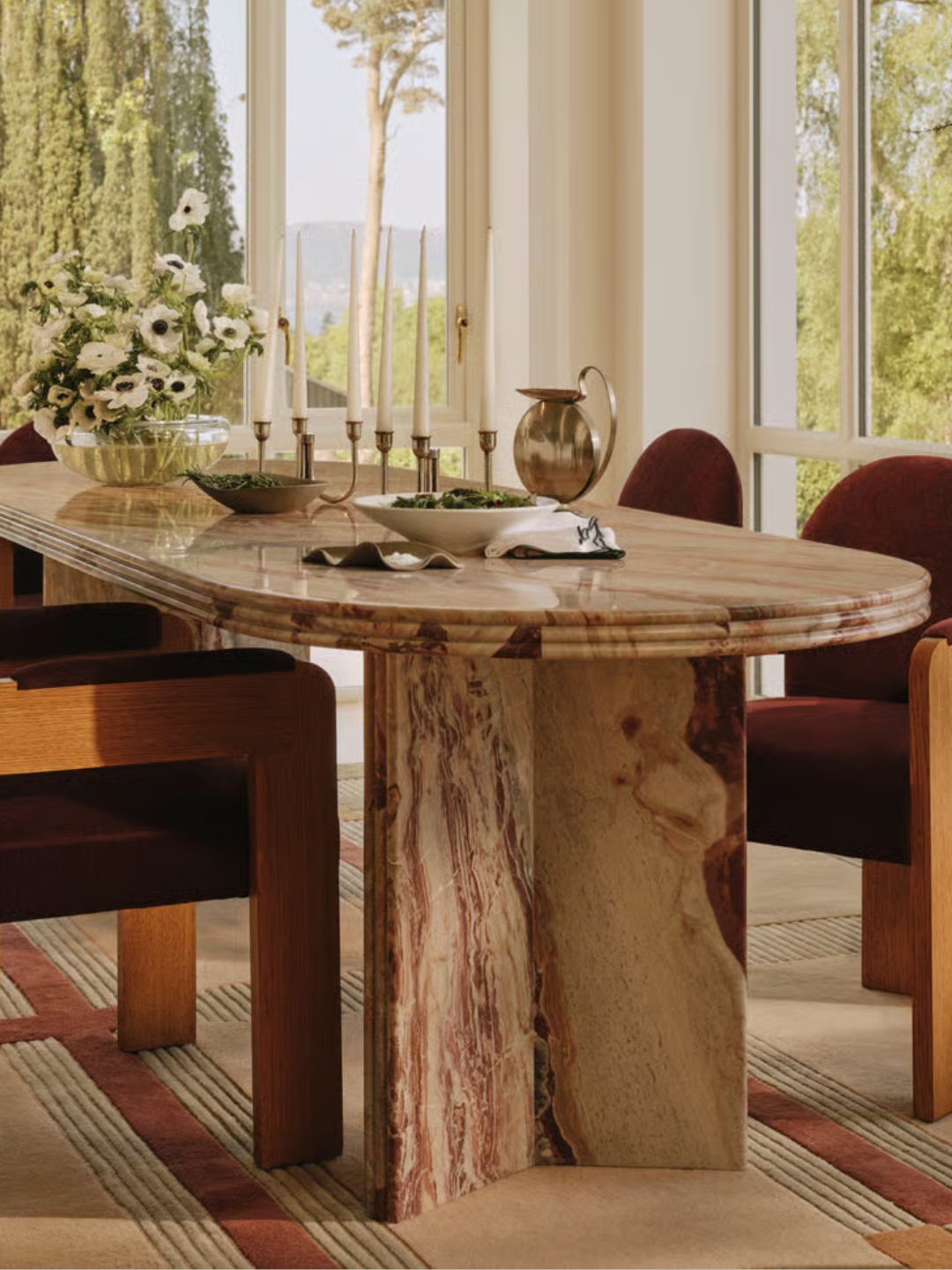 Soho Home, Rosaline Dining Table, Rosso Orobico