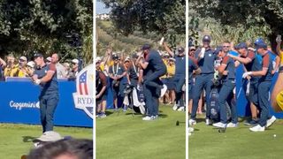 Viktor Hovland hits a hole-in-one at the 2023 Ryder Cup practice