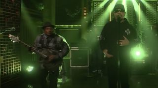 Ernie C (left) and Ice-T perform onstage with Body Count on The Tonight Show Starring Jimmy Fallon