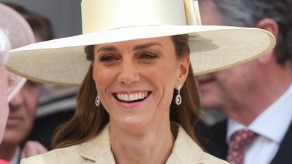 Catherine, Princess of Wales smiles as she attends the 2026 Order Of The Garter Service at Windsor Castle on June 15, 2026