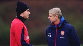 Nicklas Bendtner and Arsene Wenger, Arsenal