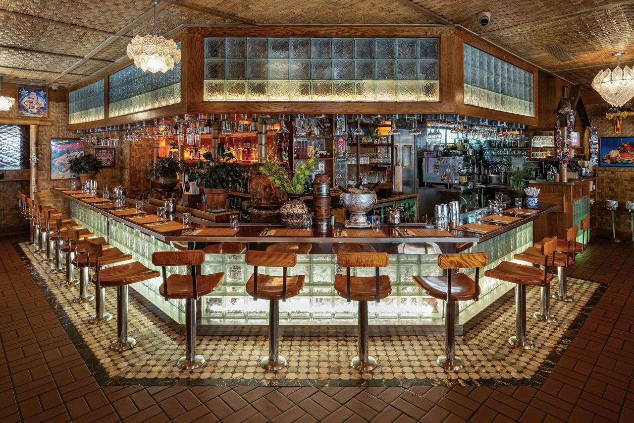 interior of Thai Diner, New York.