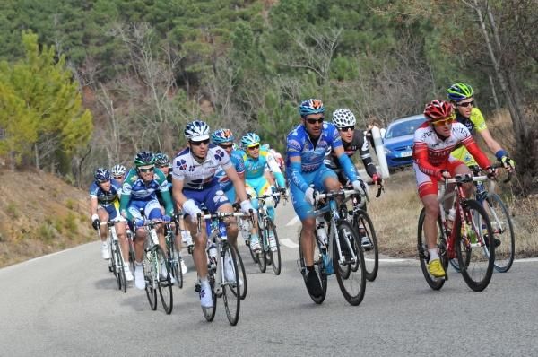 Stage three winner Samuel Dumoulin (Cofidis) leads the peloton on stage four
