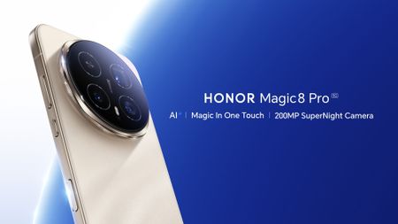 Honor device against blue background