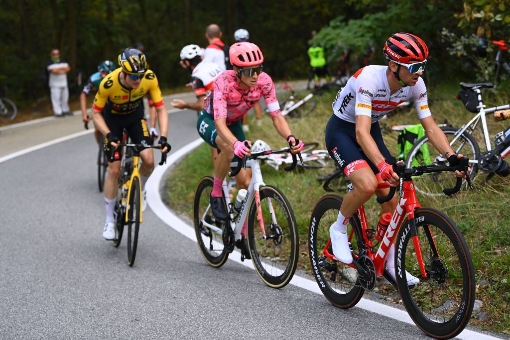 BEINASCO ITALY OCTOBER 06 Giulio Ciccone of Italy and Team Trek Segafredo competes during the 106th Gran Piemonte 2022 a 198km one day race from Omegna to Beinasco GranPiemonte on October 06 2022 in Beinasco Italy Photo by Tim de WaeleGetty Images