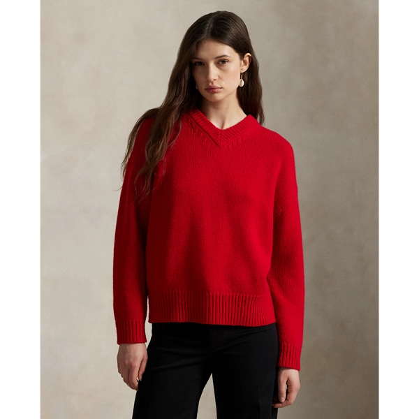 ralph lauren, Cashmere High V-Neck Sweater