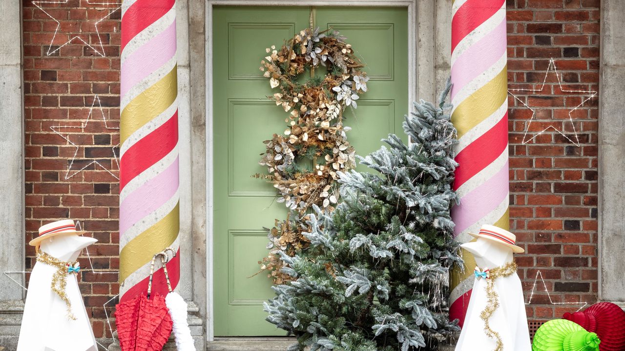 A decorated front garden