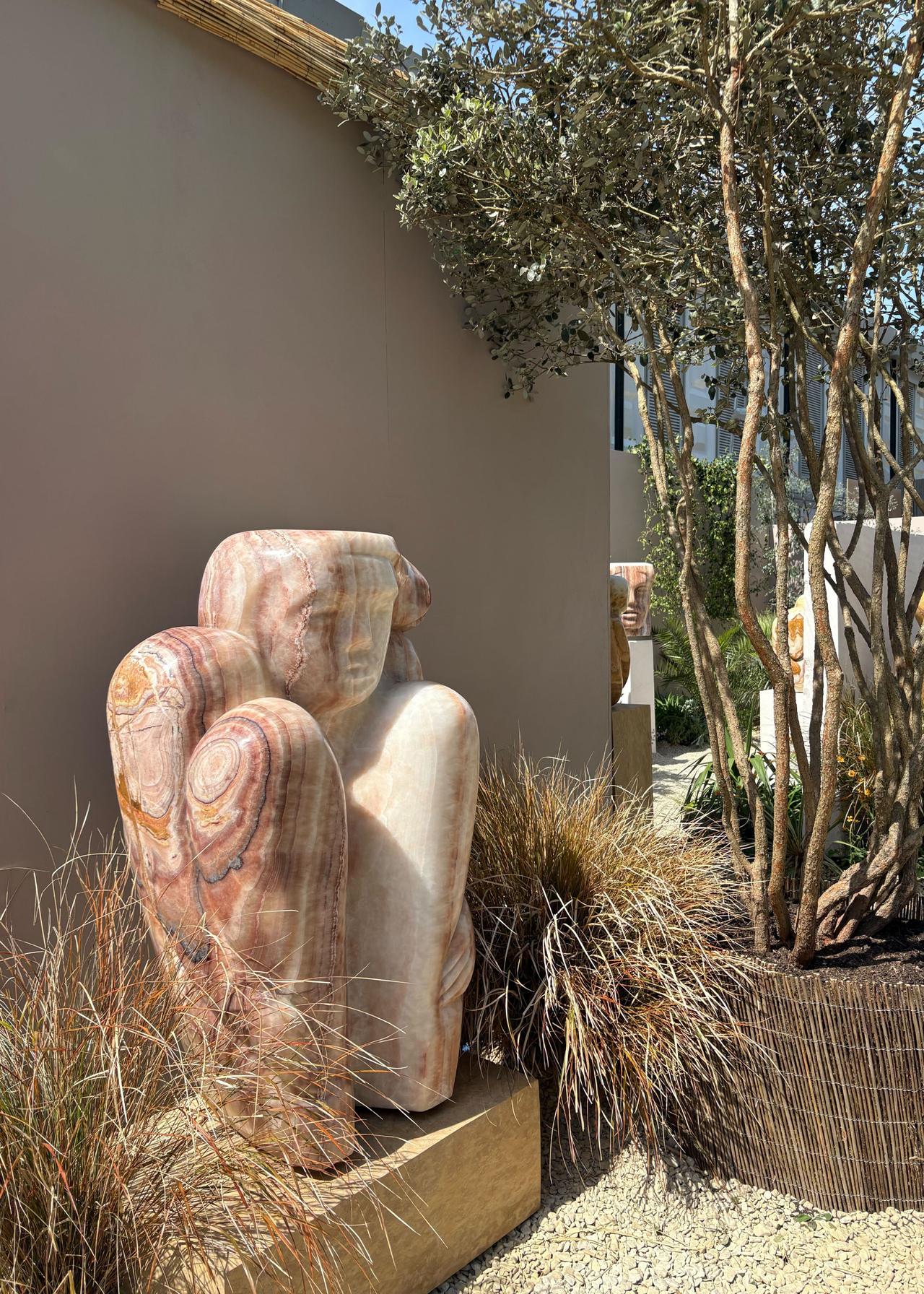 Paul Vanstone's exhibit at the Chelsea Flower Show 2025 featuring a marble sculpture