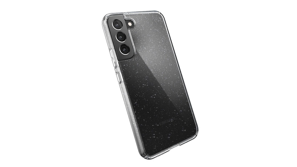 A Speck Presidio Perfect Clear Case for the Galaxy S22 Plus