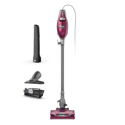 Shark Rocket Pet Plus Corded Stick Vacuum, Lightweight, Bordeaux, Hv322 | Carpet, Area Rug & Hard Floor Cleaning, Handheld Vacuum for Pet Hair, Xl Dust Cup, Led Headlights, Crevice & Upholstery Tool​