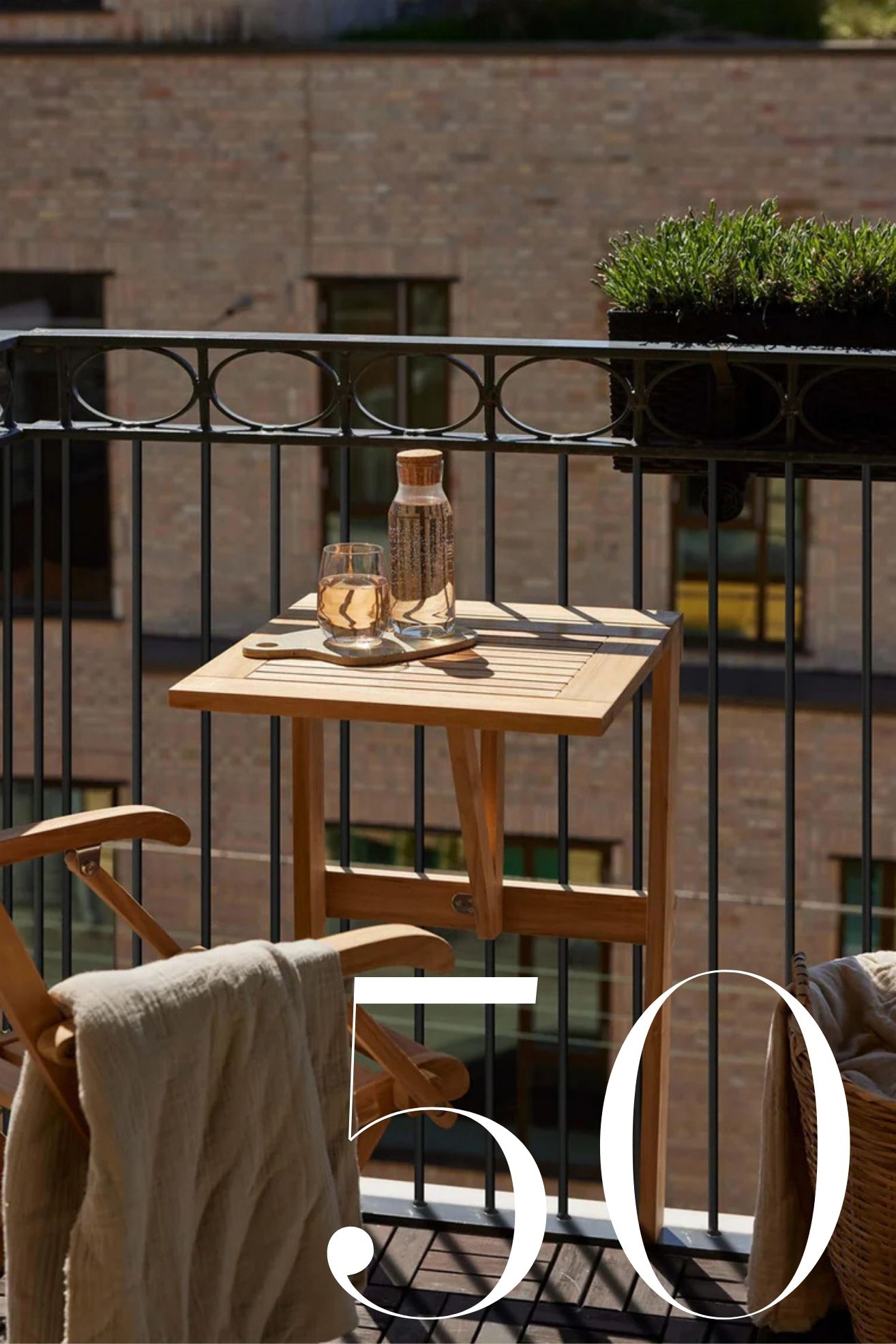 Folding Teak Wood Balcony Table Balcony