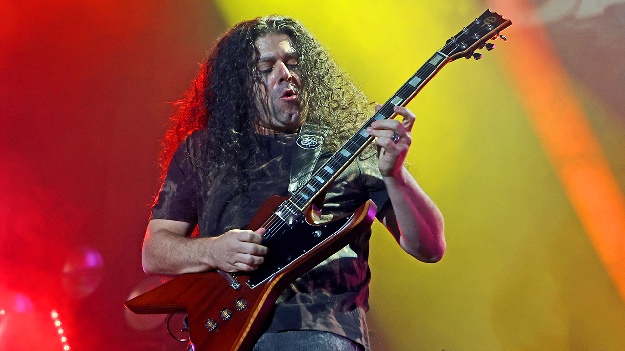 Claudio Sanchez of Coheed and Cambria during a stop of the Dance, Kid, Dance Act II tour at Michelob ULTRA Arena on August 07, 2026 in Las Vegas, Nevada. (Photo by Ethan Miller/Getty Images)