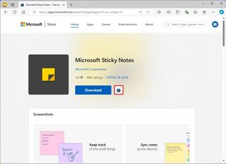 Microsoft Store download Sticky Notes