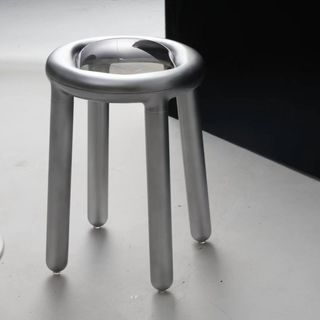 Stool in metal designed to look like an inflatable