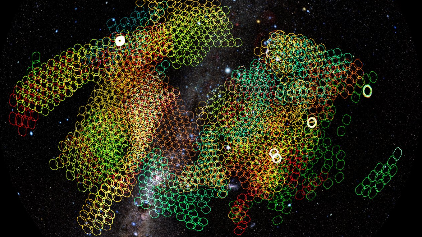 A map that shows what Rubin will observe during the LSST over the course of just one week