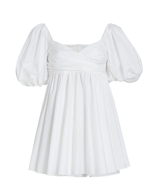 Caroline Constas Brie Puff-Sleeve Babydoll Mini Dress