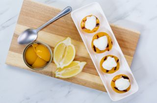 Phil Vickery's peach sautéed peaches with lemon and yoghurt