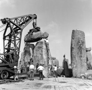 excavation at Stonehenge in 1958