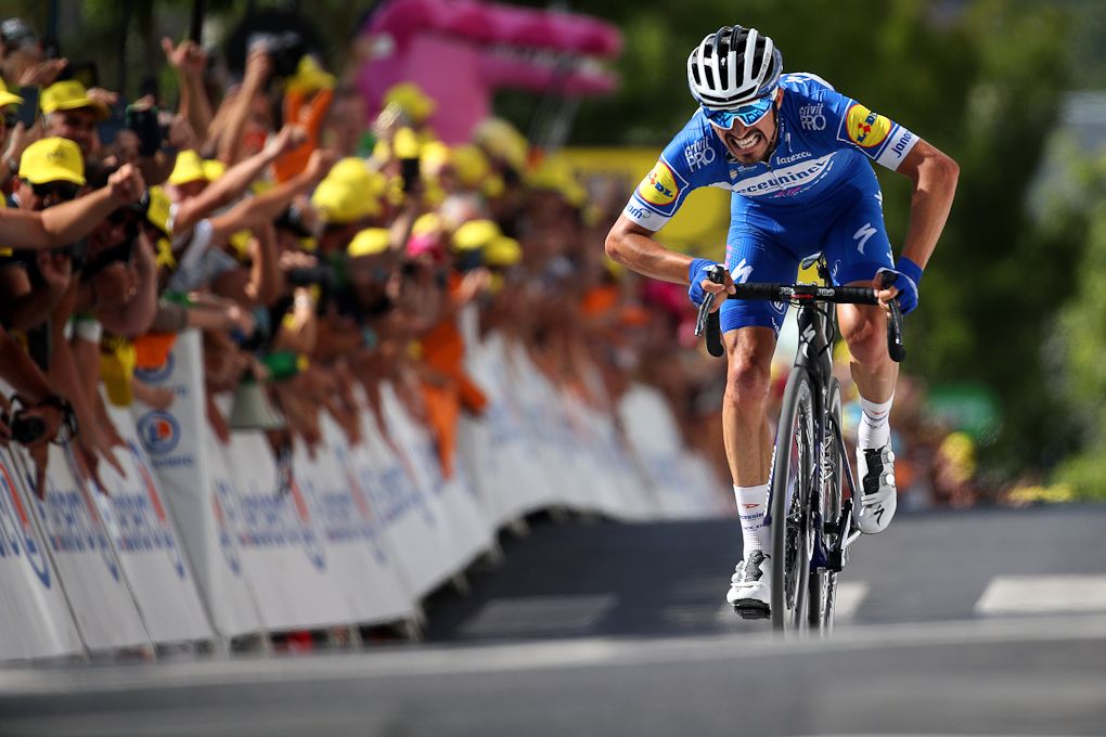 Julian Alaphilippe (Deceuninck-Quick Step) solos to victory during stage 3 at the Tour de France
