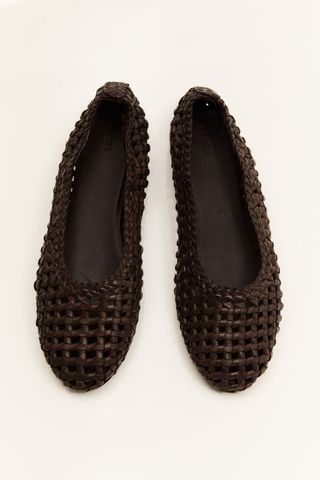 Macrame Mesh Ballet Flats - Chocolate