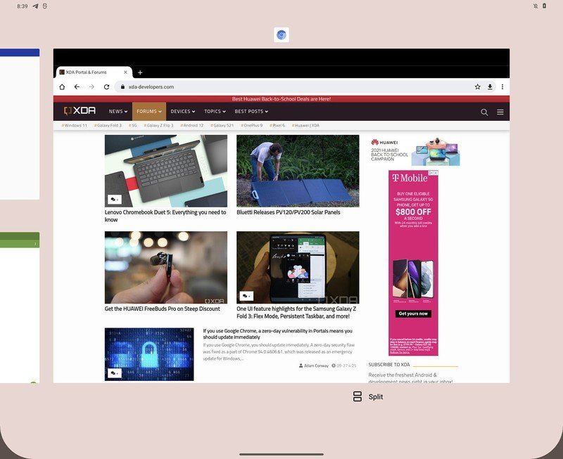 Android 12.1 Recent Apps