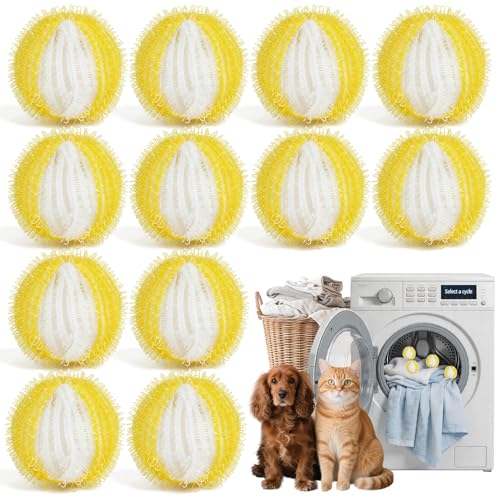 12pcs Pet Hair Remover for Laundry,laundry Balls,reusable Lint Catcher Washing Machines Animal Fur Clothes Hamper Hair Remover for Laundry Bedding Clothes