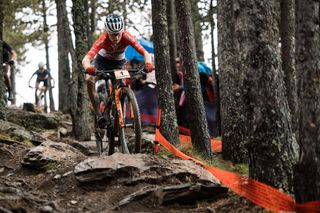 ANDORRA LA VELLA ANDORRA AUGUST 27 Puck Pieterse of Netherlands competes in the CrossCountry Olympic discipline of the UCI Mountain Bike World Cup Andorra on August 27 2023 in Andorra la Vella Andorra Photo by Piotr StaronGetty Images
